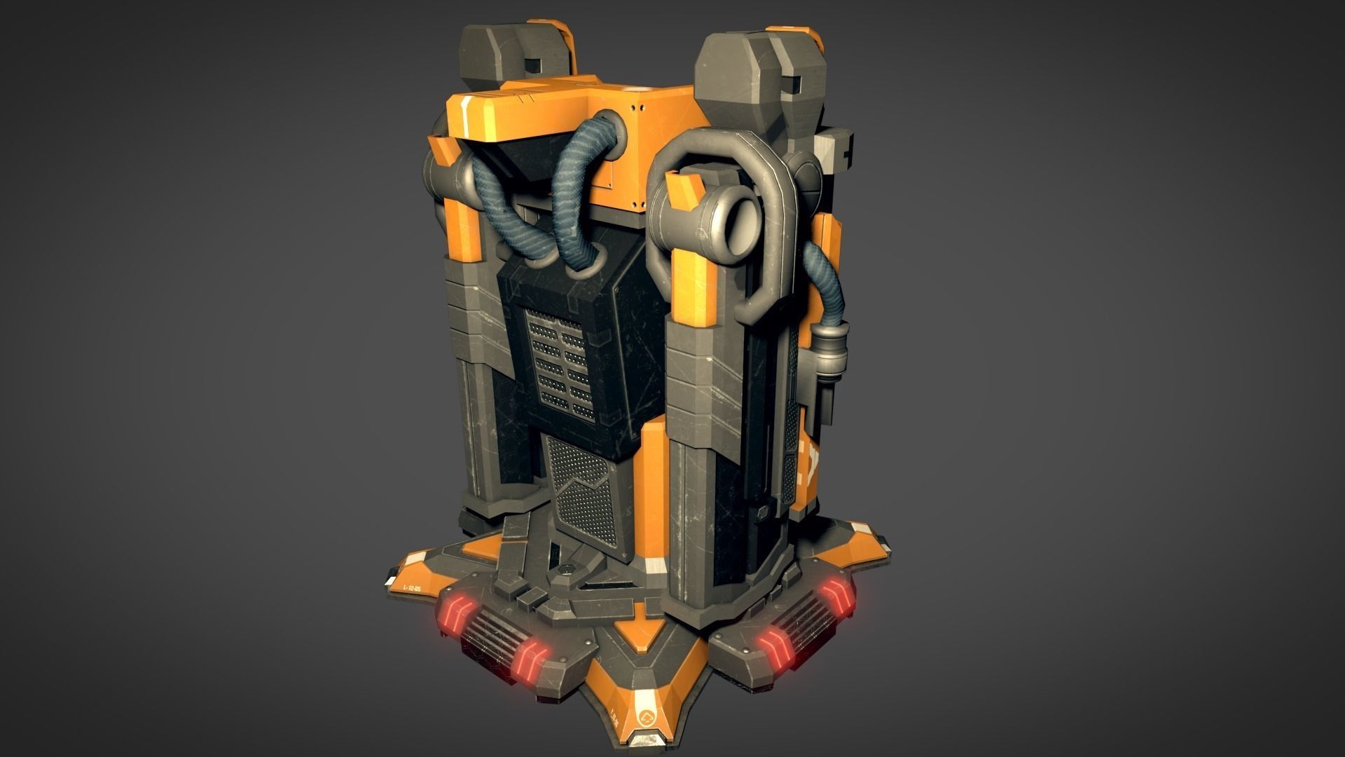 Sci Fi Plasma Cannon Low-poly 3D model_4