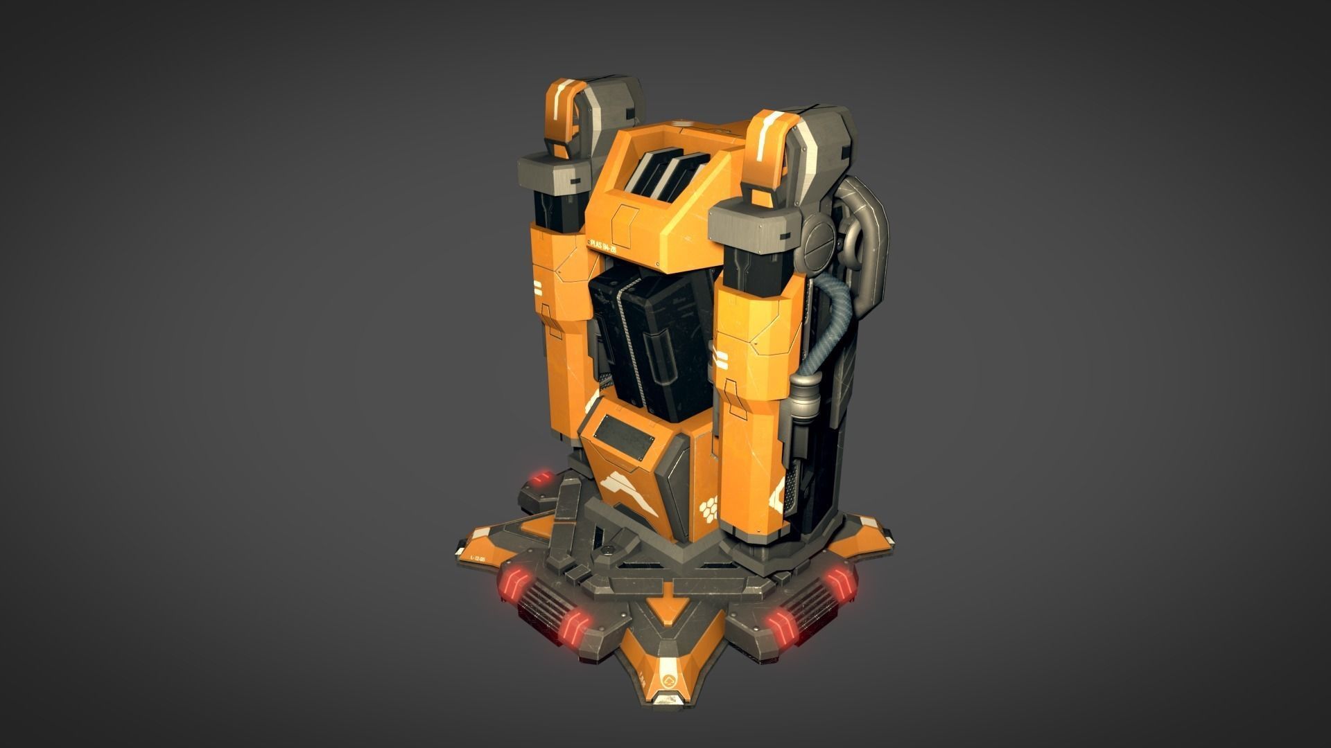 Sci Fi Plasma Cannon Low-poly 3D model_5