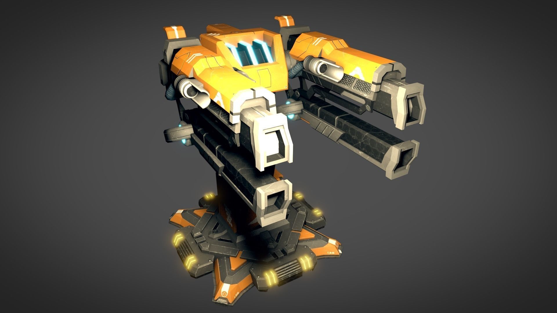 Sci Fi Plasma Cannon Low-poly 3D model_2