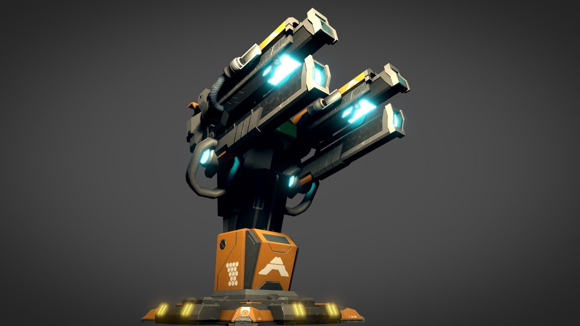 Sci Fi Plasma Cannon Low-poly 3D model_3