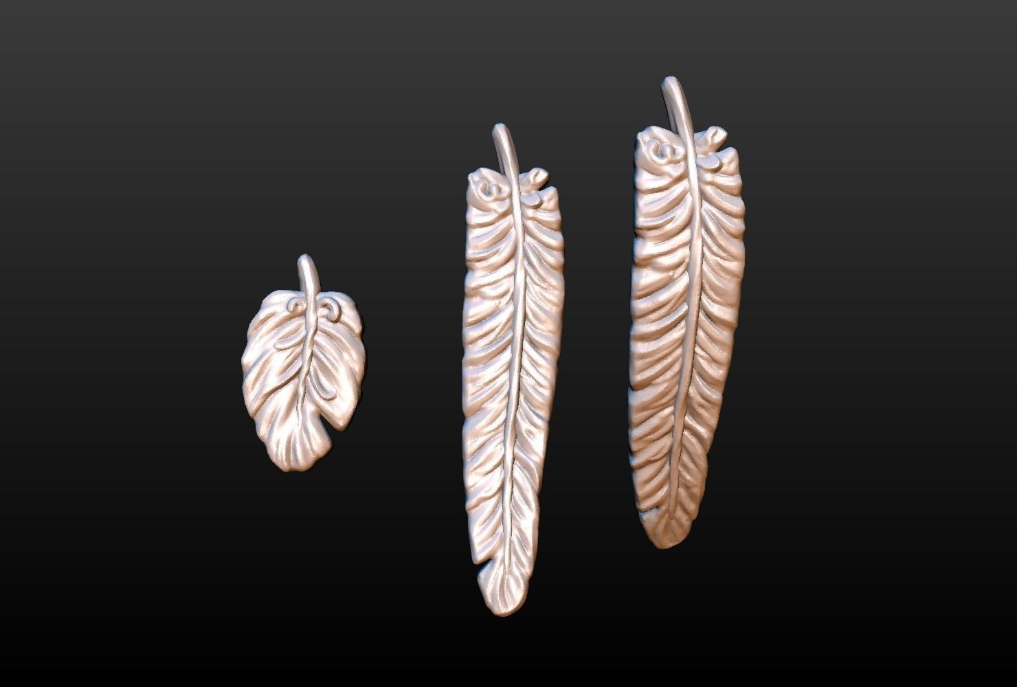 Set of Feathers 3D print model