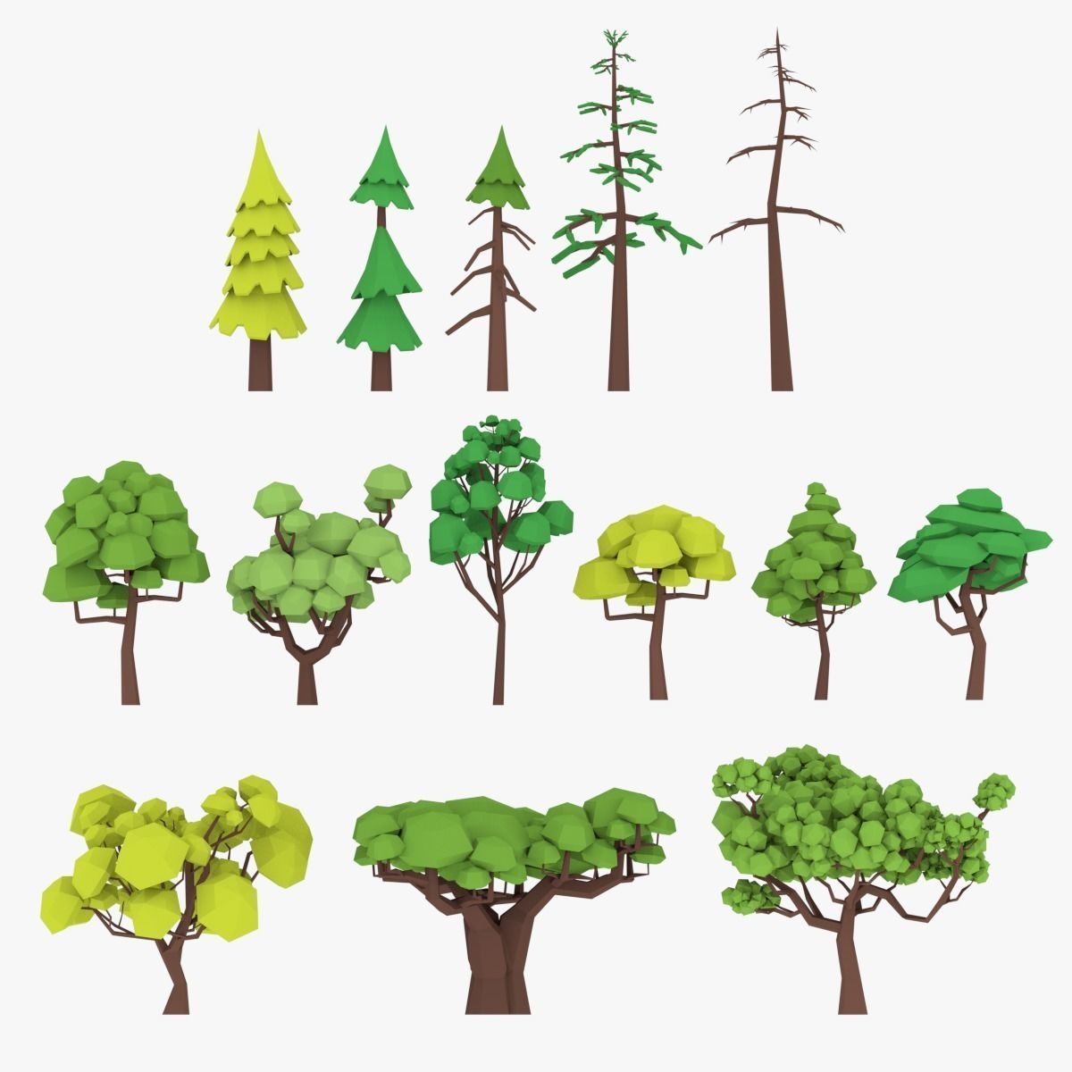 LowPoly Trees Pack 02 Low-poly 3D model_0