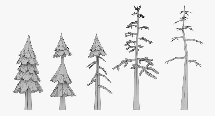 LowPoly Trees Pack 02 Low-poly 3D model_40