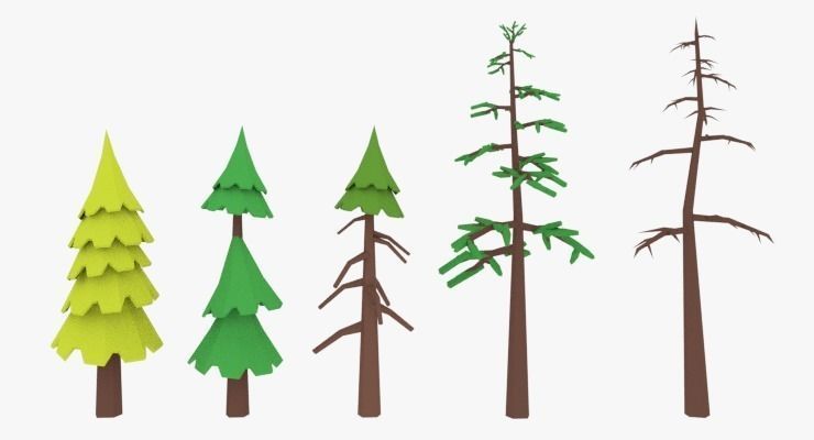 LowPoly Trees Pack 02 Low-poly 3D model_37