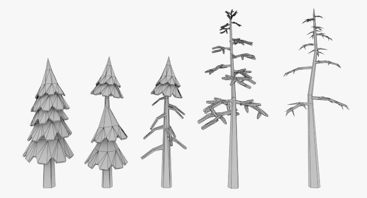 LowPoly Trees Pack 02 Low-poly 3D model_39