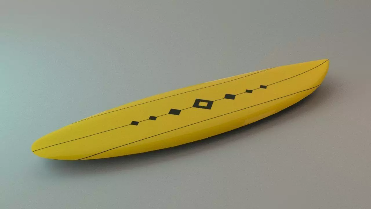 Surf Board Low-poly 3D model_0