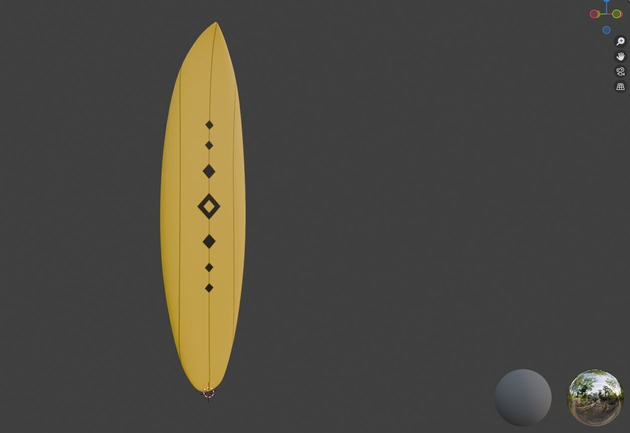 Surf Board Low-poly 3D model_6