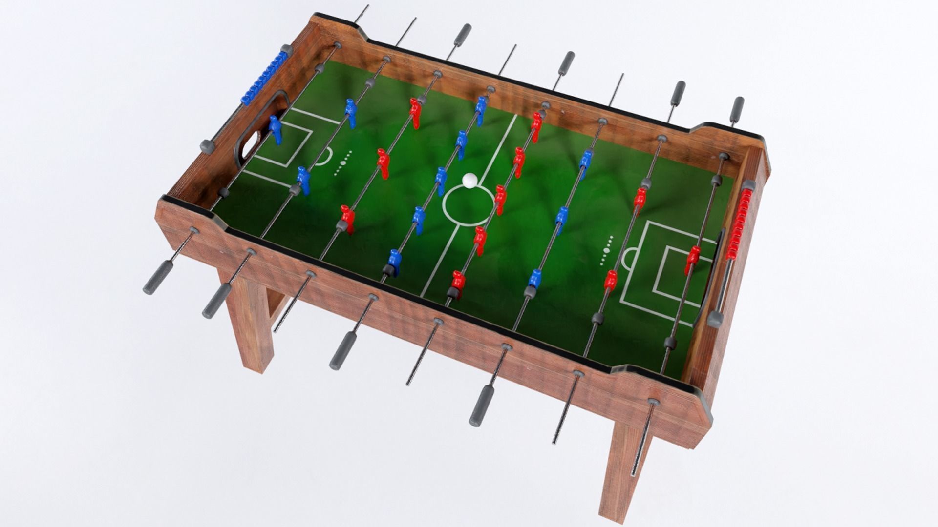 Low Poly PBR Foosball Table Low-poly 3D model_2