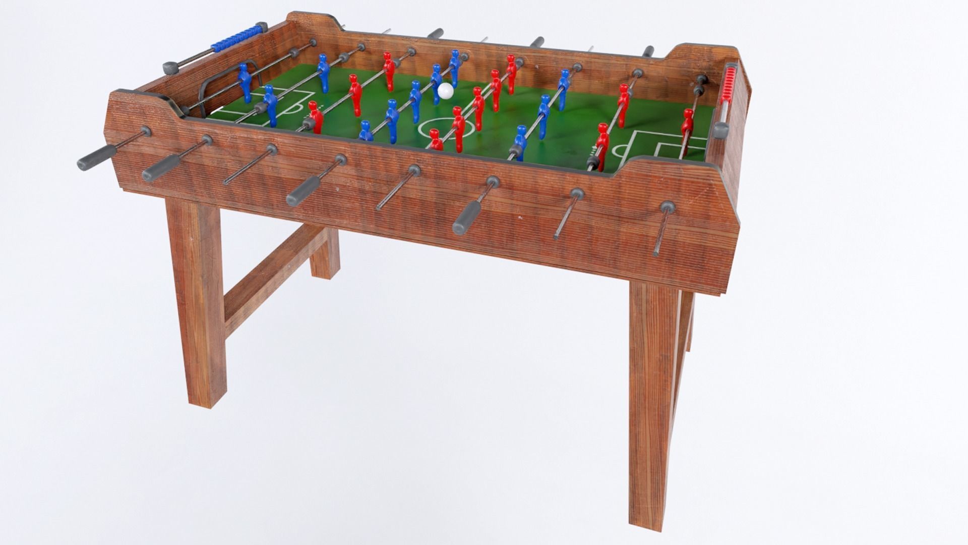 Low Poly PBR Foosball Table Low-poly 3D model_1