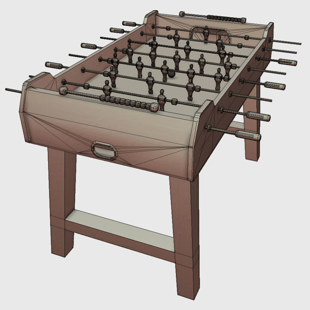 Low Poly PBR Foosball Table Low-poly 3D model_4
