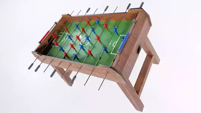 Low Poly PBR Foosball Table Low-poly 3D model