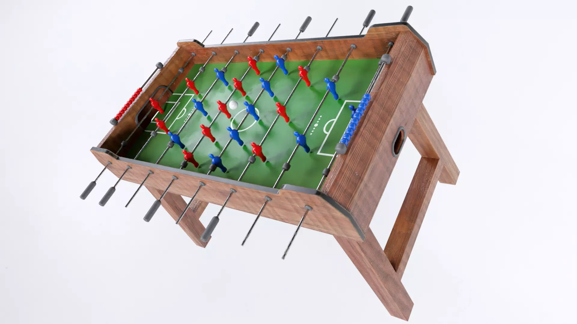 Low Poly PBR Foosball Table Low-poly 3D model_0