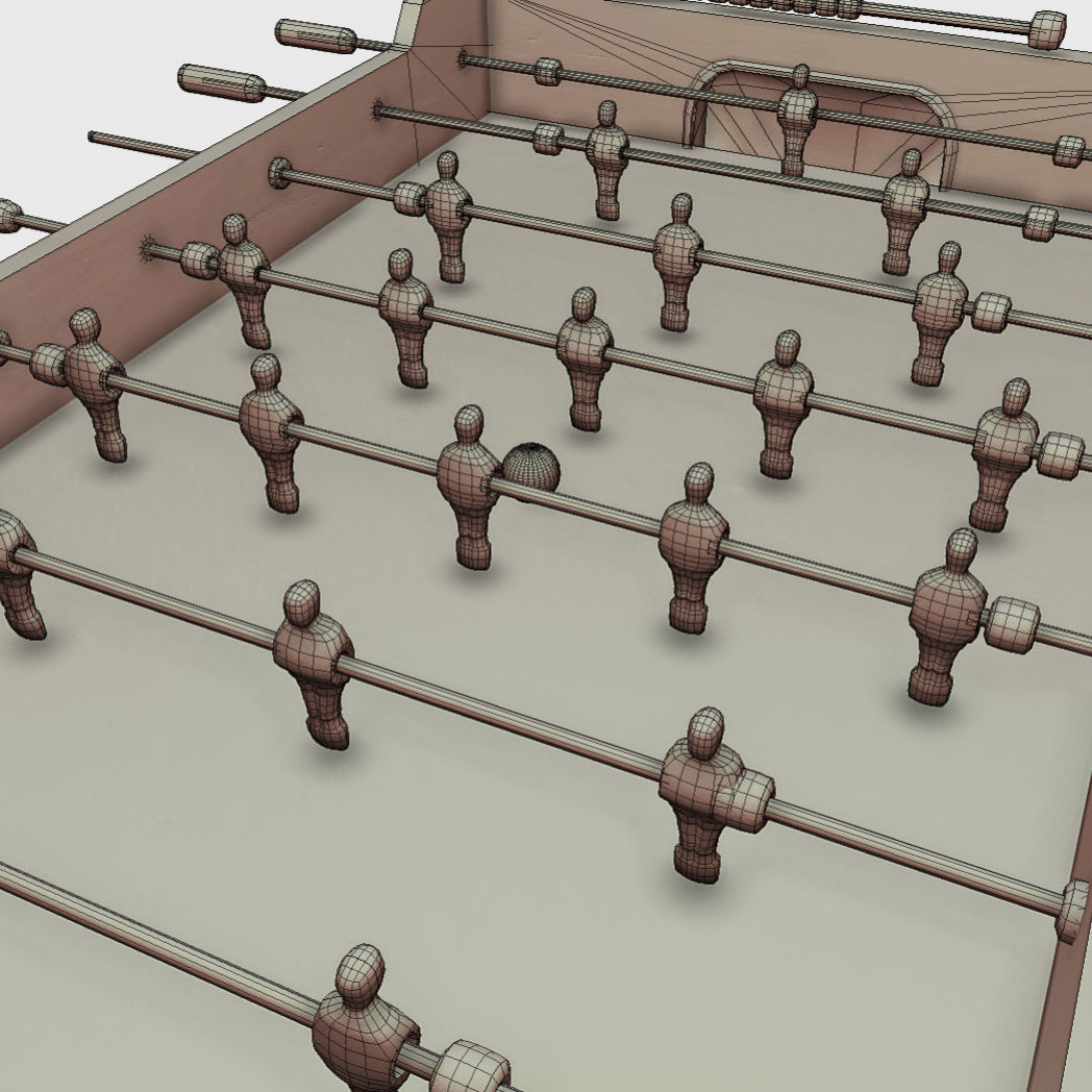 Low Poly PBR Foosball Table Low-poly 3D model_5