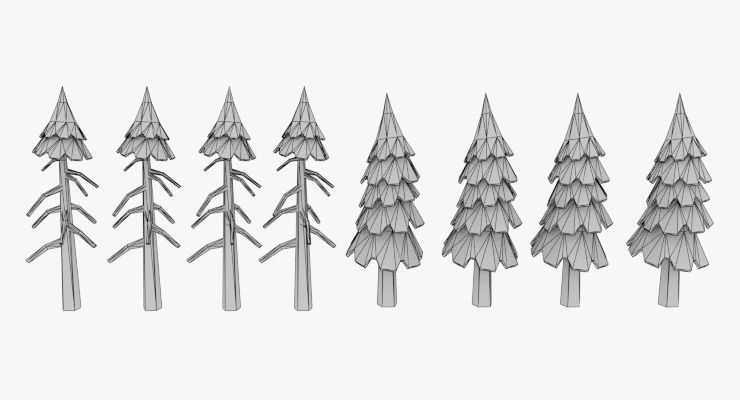 LowPoly Trees Pack 03 Low-poly 3D model_1