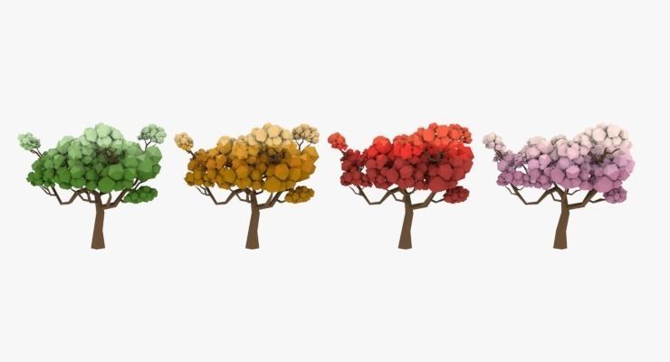 LowPoly Trees Pack 03 Low-poly 3D model_37