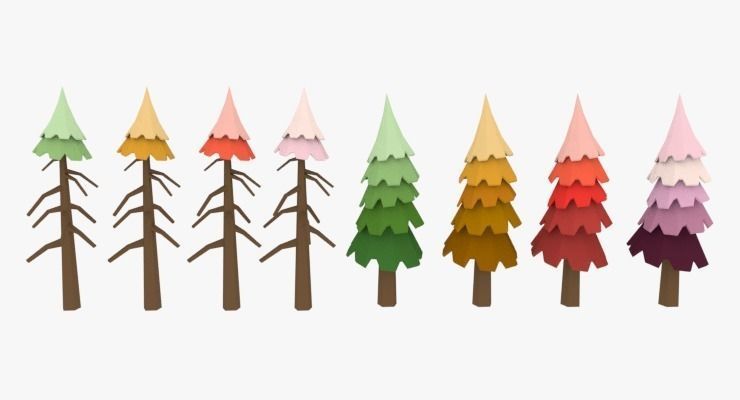 LowPoly Trees Pack 03 Low-poly 3D model_5