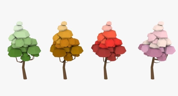LowPoly Trees Pack 03 Low-poly 3D model_28