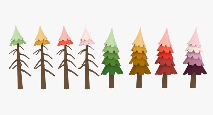 LowPoly Trees Pack 03 Low-poly 3D model_4