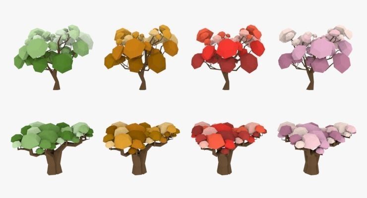 LowPoly Trees Pack 03 Low-poly 3D model_19