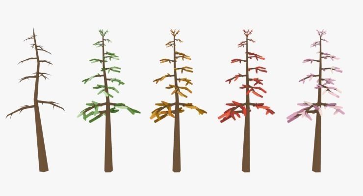 LowPoly Trees Pack 03 Low-poly 3D model_7