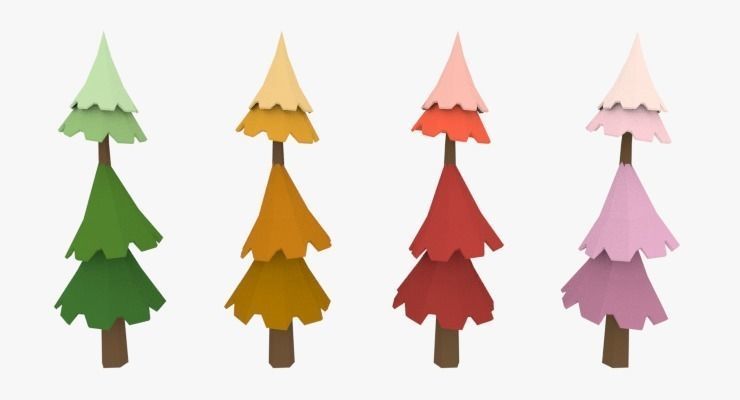 LowPoly Trees Pack 03 Low-poly 3D model_20