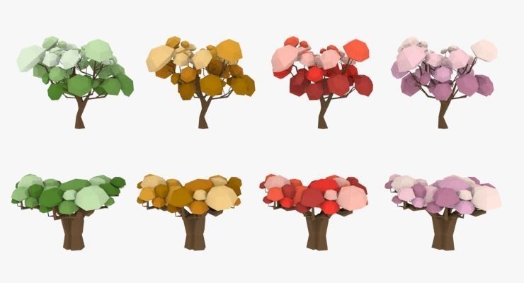 LowPoly Trees Pack 03 Low-poly 3D model_34