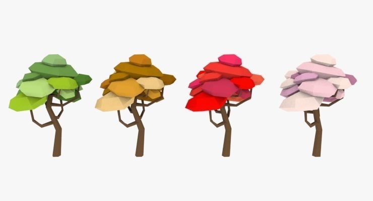 LowPoly Trees Pack 03 Low-poly 3D model_6