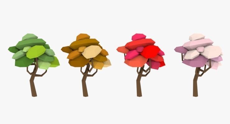 LowPoly Trees Pack 03 Low-poly 3D model_25