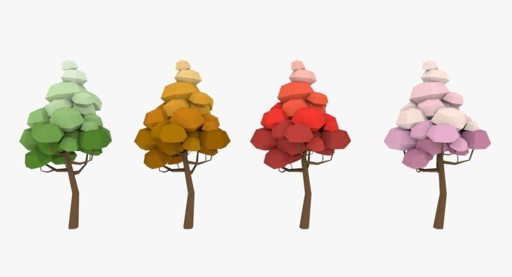LowPoly Trees Pack 03 Low-poly 3D model_12
