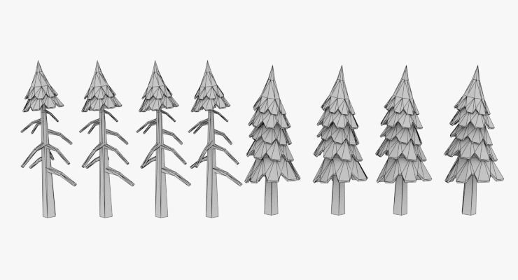 LowPoly Trees Pack 03 Low-poly 3D model_3