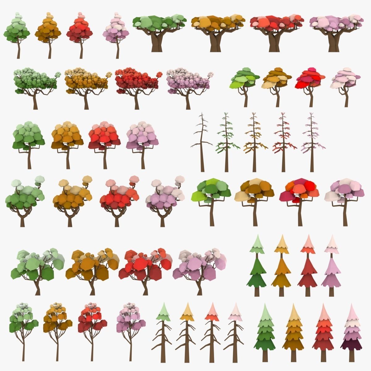 LowPoly Trees Pack 03 Low-poly 3D model_0