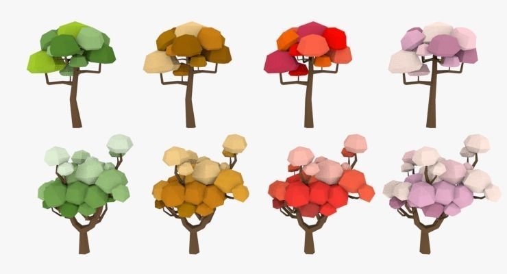 LowPoly Trees Pack 03 Low-poly 3D model_16