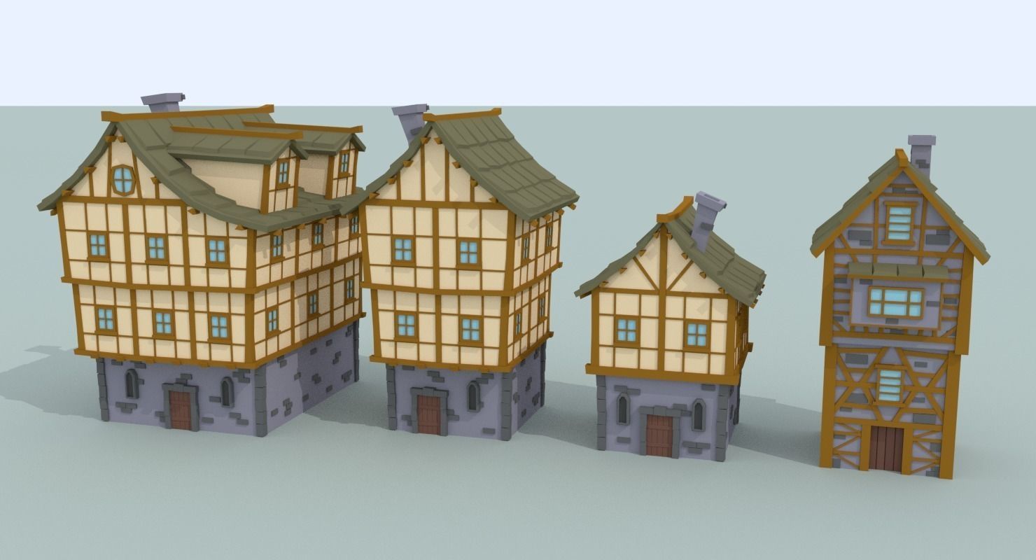Medieval City Pack Low-poly 3D model_5