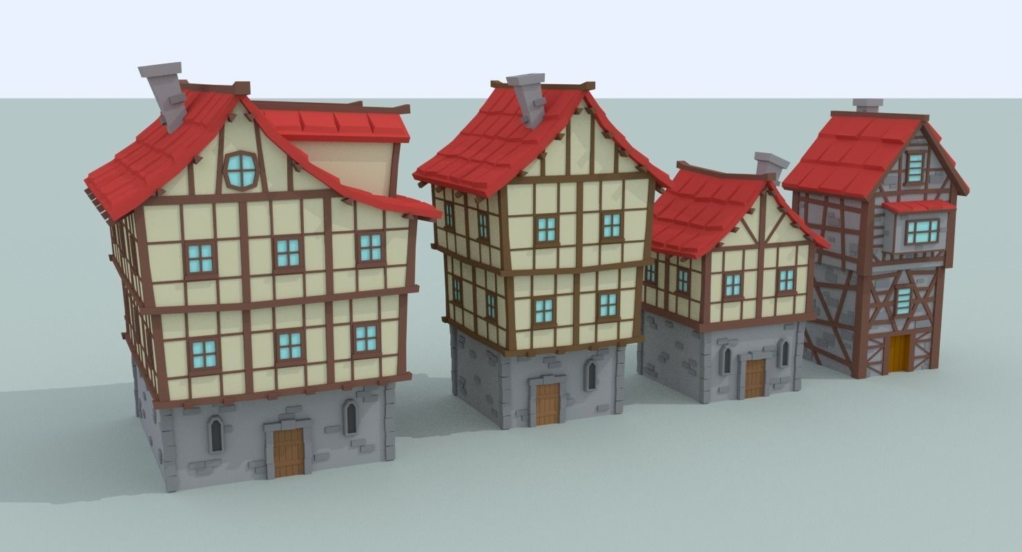 Medieval City Pack Low-poly 3D model_1
