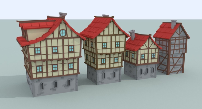 Medieval City Pack Low-poly 3D model 3