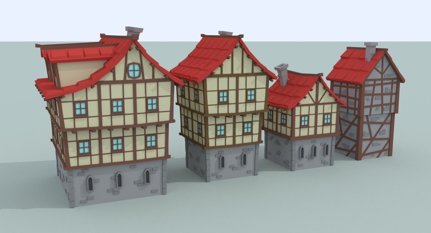 Medieval City Pack Low-poly 3D model_2