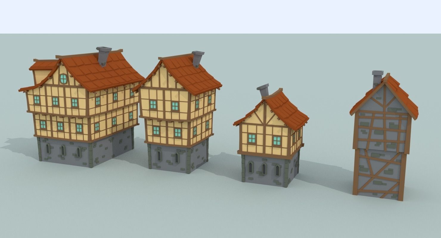 Medieval City Pack Low-poly 3D model_4