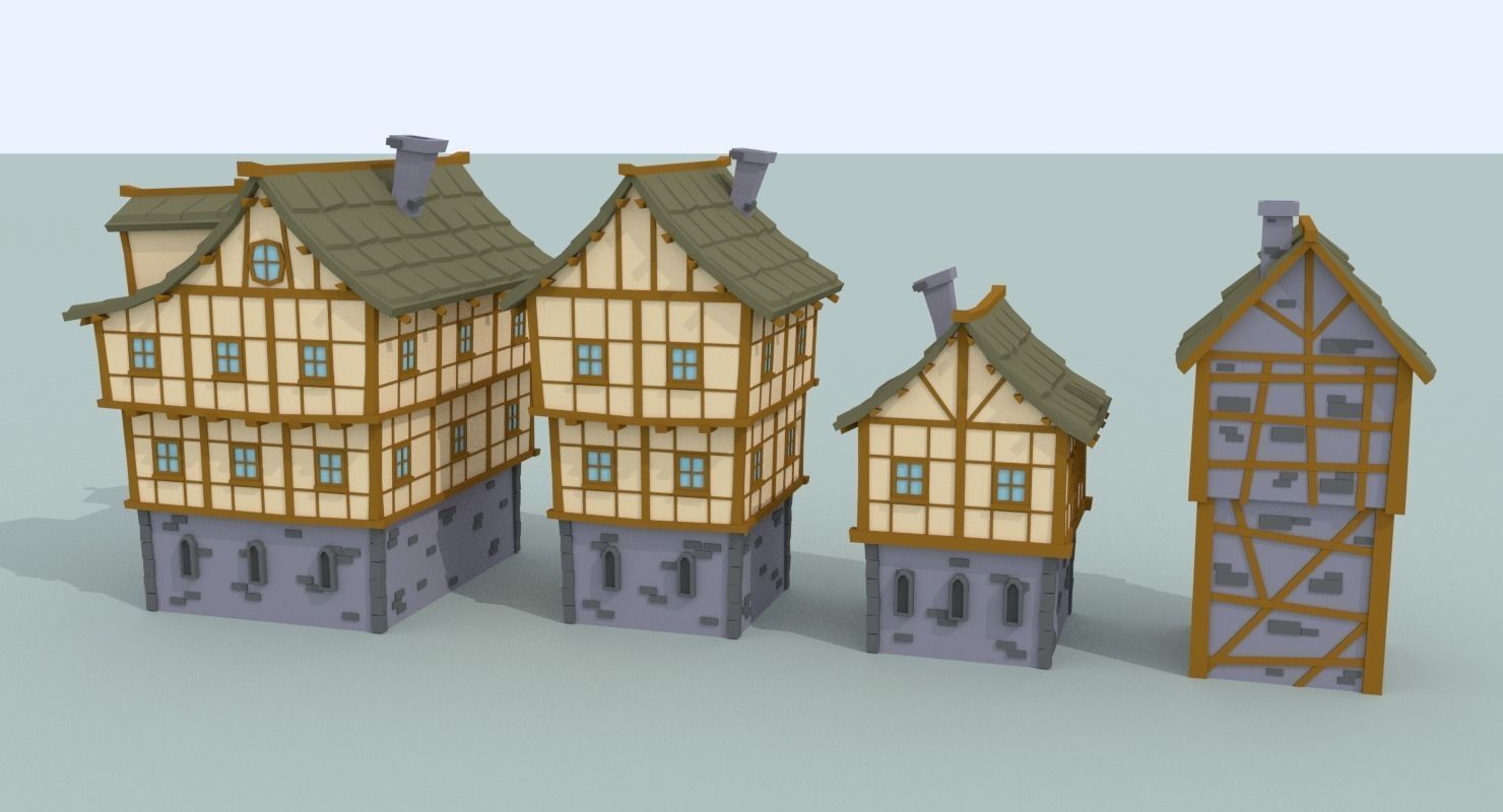Medieval City Pack Low-poly 3D model_6