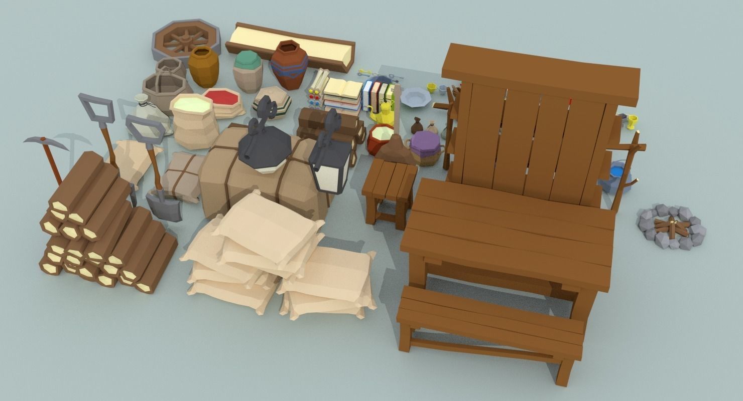 Medieval City Pack Low-poly 3D model_56