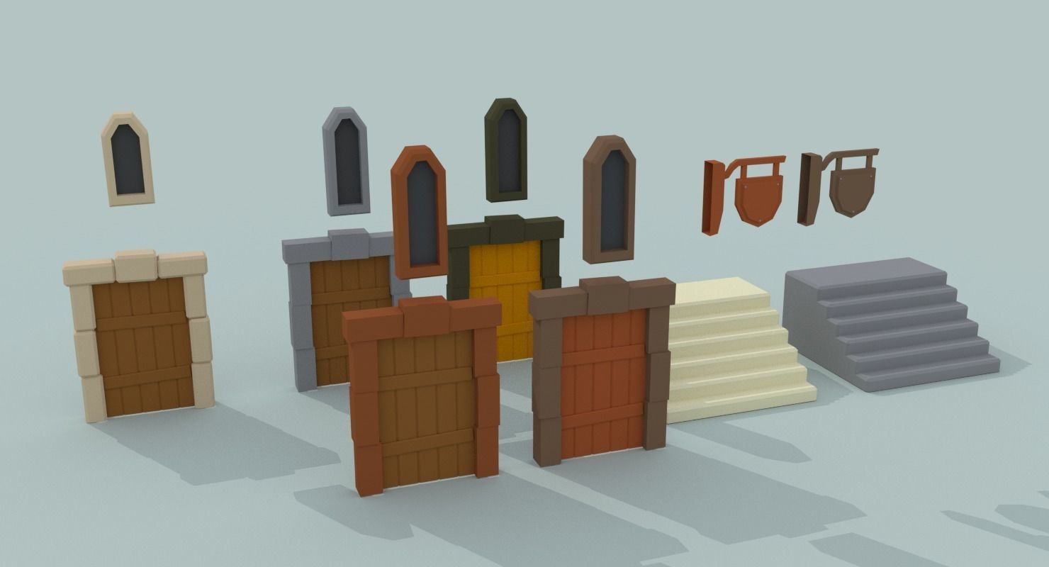 Medieval City Pack Low-poly 3D model_72