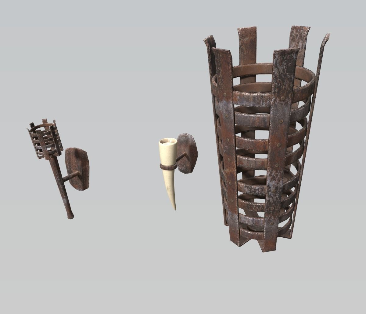 Dungeon and Castle Light Sources PBR Low-poly 3D model