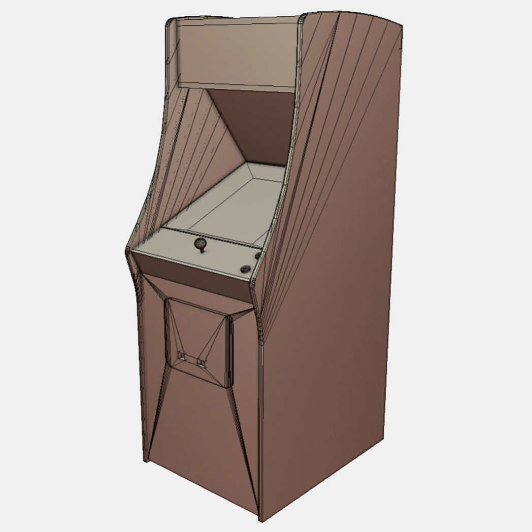 Low Poly PBR Pacman Cabinet Low-poly 3D model_5