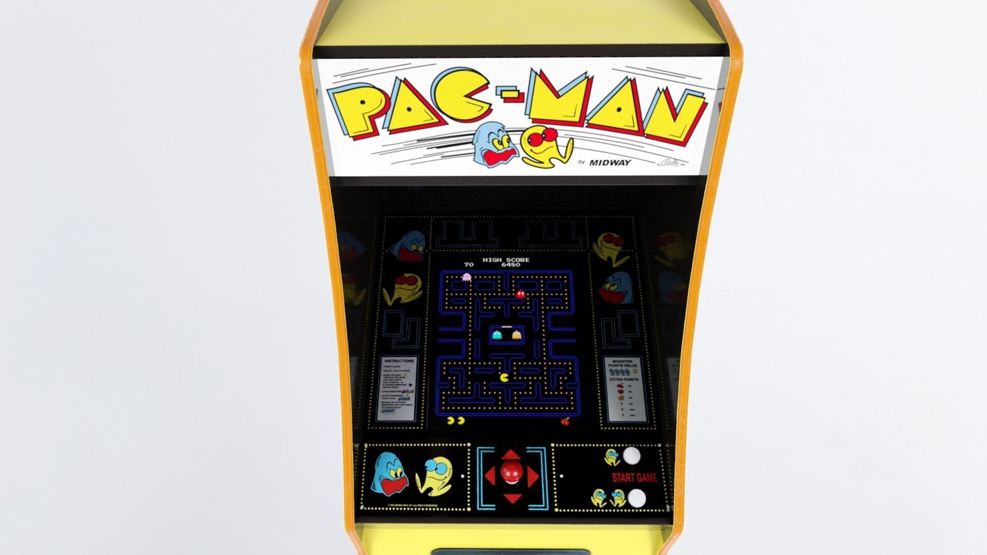 Low Poly PBR Pacman Cabinet Low-poly 3D model_1