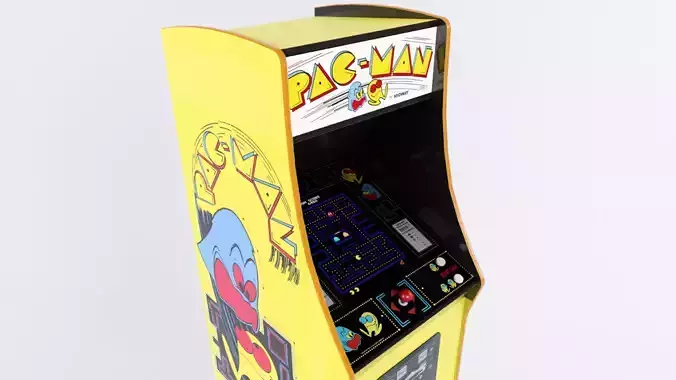 Low Poly PBR Pacman Cabinet Low-poly 3D model