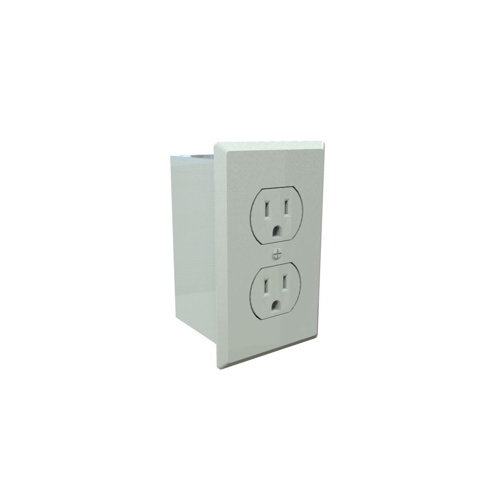Double Plug Electrical Outlet Low-poly 3D model_3