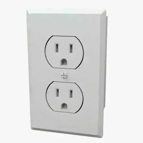 Double Plug Electrical Outlet Low-poly 3D model