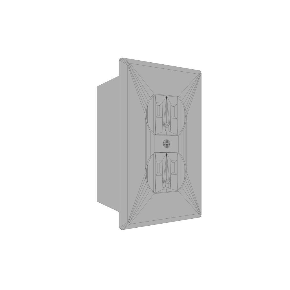 Double Plug Electrical Outlet Low-poly 3D model_1