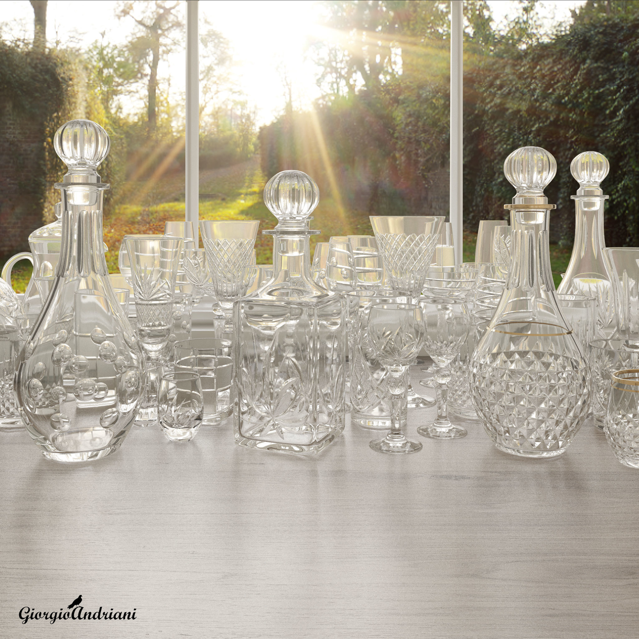 Set 6280 wine decanter Low-poly 3D model_4