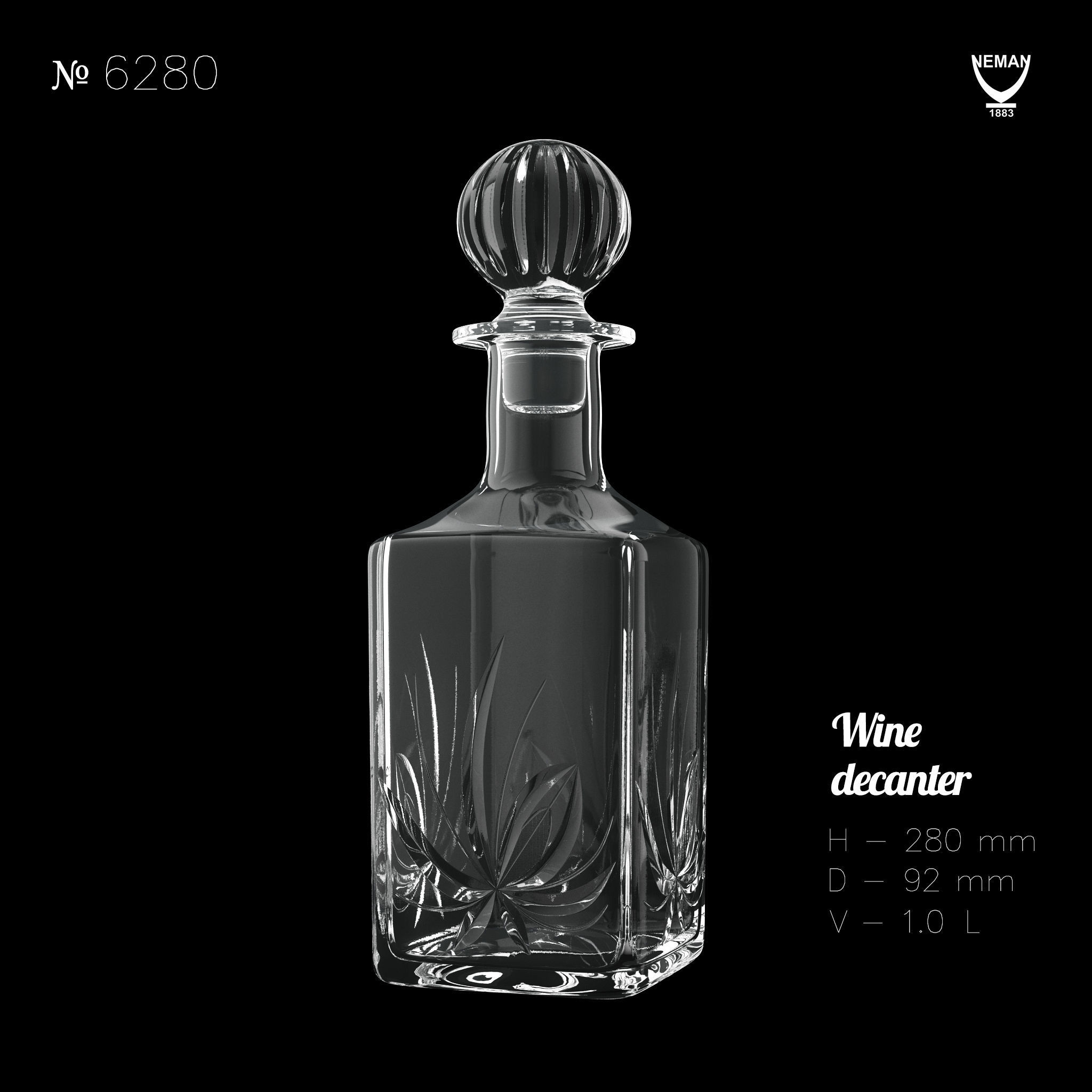 Set 6280 wine decanter Low-poly 3D model_2