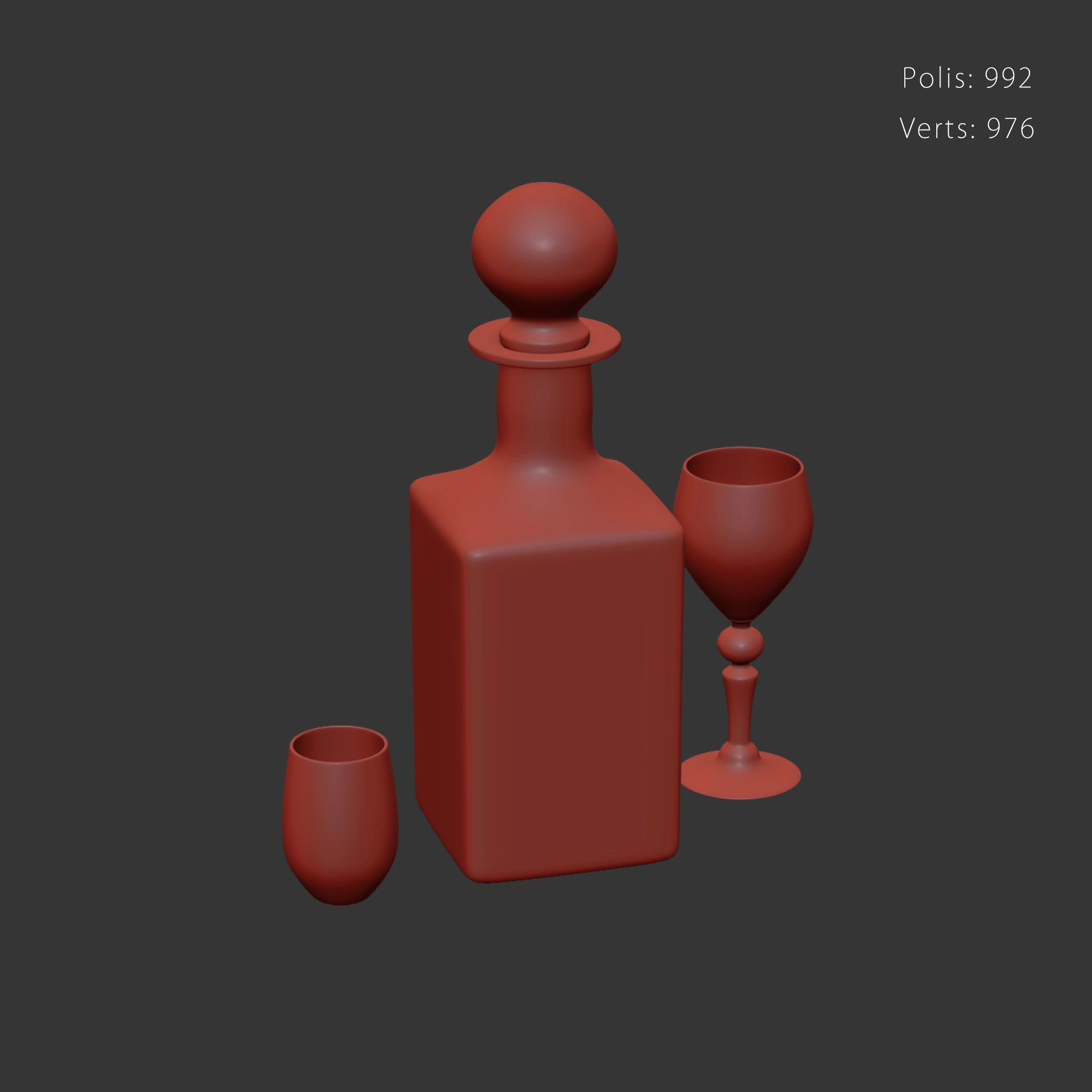 Set 6280 wine decanter Low-poly 3D model_5